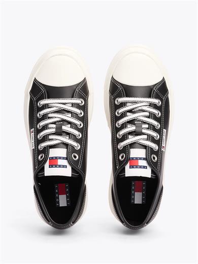 Tommy Hilfiger Kadın Bağcıklı Marka Logolu Spor Stil Siyah Sneaker EN0EN02714-BDS