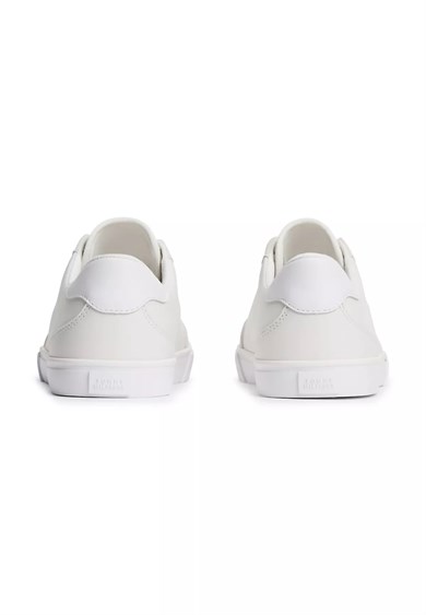 Tommy Hilfiger Kadın Deri Rahat Taban TH Metal Logo Bağcıklı Ekru Sneaker FW0FW09391-YBL