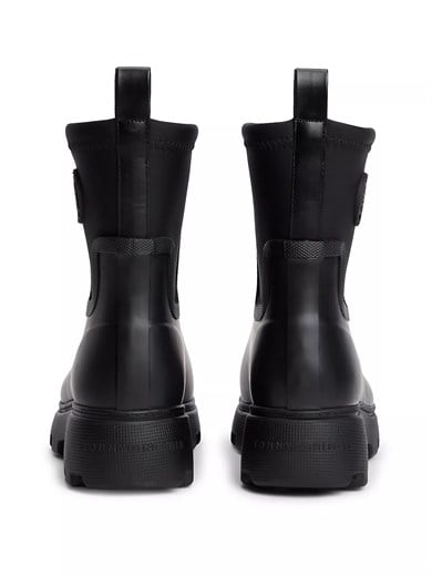 Tommy Hilfiger Kadın İçi Sıcak Astarlı Kauçuk Tırtıklı Tabanlı TH Monogramlı Siyah Bot & Bootie FW0FW09544-BDS