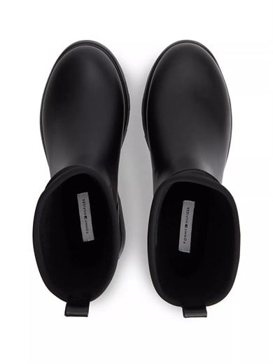Tommy Hilfiger Kadın İçi Sıcak Astarlı Kauçuk Tırtıklı Tabanlı TH Monogramlı Siyah Bot & Bootie FW0FW09544-BDS