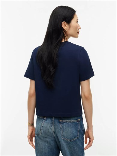Tommy Hilfiger Kadın Kısa Kol Bisiklet Yaka Regular Fit Lacivert T-Shirt WW0WW52360-C1G