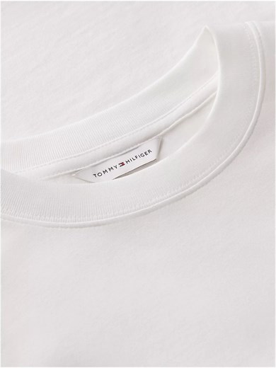 Tommy Hilfiger Kadın Kısa Kol Bisiklet Yaka Regular Fit Beyaz T-Shirt WW0WW52360-YBL
