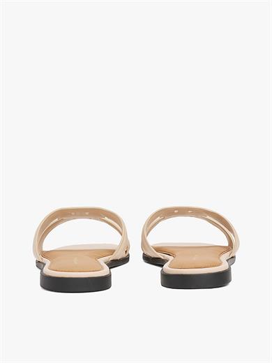 Tommy Hilfiger Kadın Logolu Deri Fermuarlı Günlük Kullanım Pembe Sandalet FW0FW08671-TRY