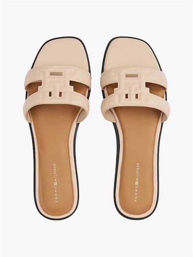 Tommy Hilfiger Kadın Logolu Deri Fermuarlı Günlük Kullanım Pembe Sandalet FW0FW08671-TRY