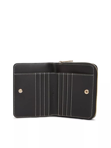 Tommy Hilfiger Kadın Monogram Logo Baskılı Fermuarlı Banknot Bölmeli Kahverengi Cüzdan AW0AW18995-0GJ