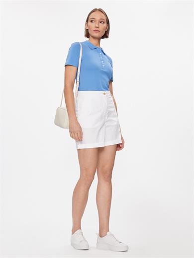 Tommy Hilfiger Kadın Rahat Kesim  Logolu Normal Kalıp Beyaz Şort WW0WW41769-YCF
