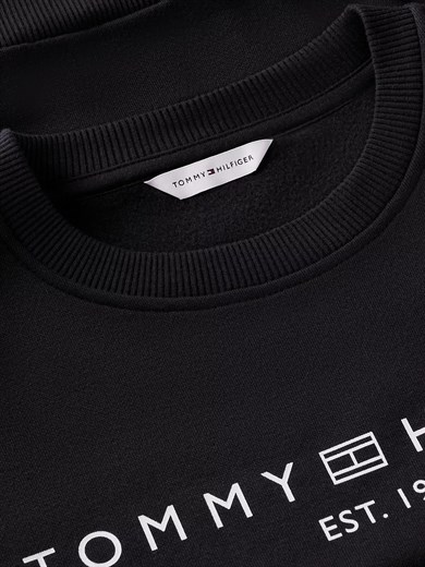 Tommy Hilfiger Kadın Regular Fit Pamuklu Bisiklet Yaka Uzun Kollu Siyah Sweatshirt WW0WW47831-BDS