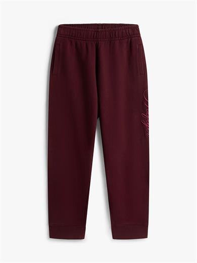 Tommy Hilfiger Kadın Regular Fit Beli ve Paçası Lastikli Bacağı Logo İşlemeli Bordo Eşofman Altı WW0WW46145-XIH