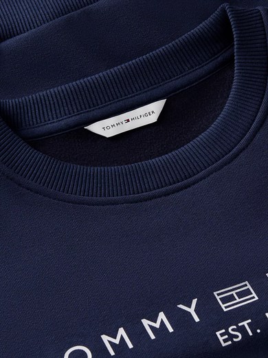 Tommy Hilfiger Kadın Regular Fit Pamuklu Bisiklet Yaka Uzun Kollu Mavi Sweatshirt WW0WW47831-C1G