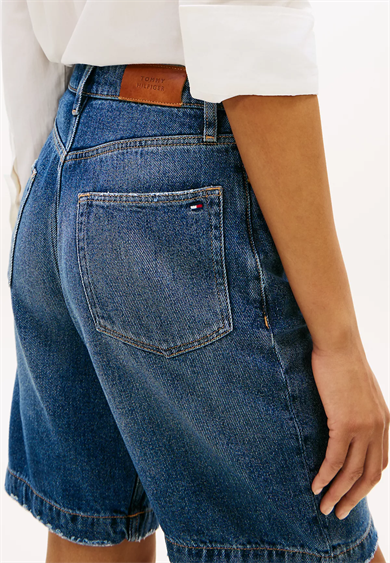Tommy Hilfiger Kadın Regular Fit Klasik Yaka Uzun Kollu Mavi Şort WW0WW48597-1A6