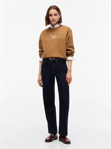 Tommy Hilfiger Kadın Regular Fit Bisiklet Yaka Uzun Kollu Kahverengi Sweatshirt WW0WW51598-GWJ
