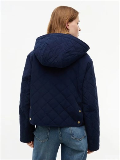 Tommy Hilfiger Kadın Regular Fit Kapüşonlu Yaka Uzun Kollu Lacivert Ceket WW0WW51512-C1G
