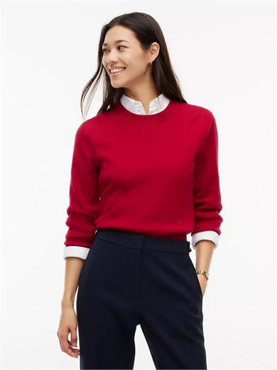 Tommy Hilfiger Tommy Hilfiger Kadın Slim Fit Bisiklet Yaka Uzun Kollu Kırmızı Kazak WW0WW52298-XKC
