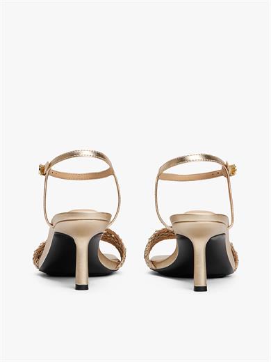 Tommy Hilfiger Kadın Stiletto Topuk Model Yüksek Topuklu Gold Sandalet FW0FW08611-0HS