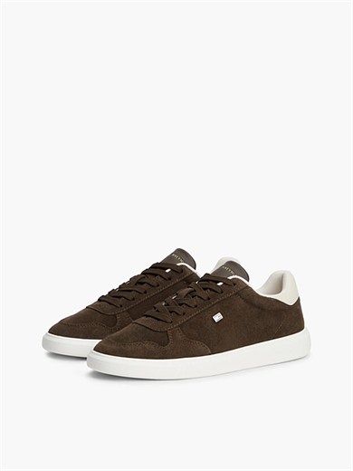 Tommy Hilfiger Kadın Süet Yüzey Hafif Tabanlı Logolu Kahverengi Sneaker FW0FW09593-0HJ