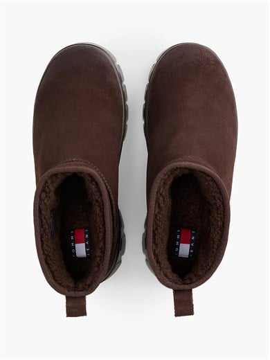 Tommy Hilfiger Kadın Süet Yüzey İçi Sıcak Astarlı Platform Tabanlı Logo Plakalı Kahverengi Bot & Bootie EN0EN03158-GT3