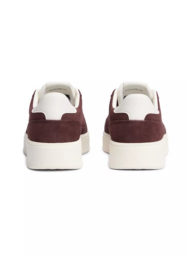 Tommy Hilfiger Kadın Süet Yüzey Çıkarılabilir Charm Detaylı Metalik Logolu Bordo Sneaker EN0EN03122-GSA