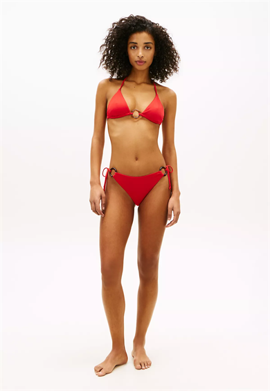 Tommy Hilfiger Kadın Yanlardan Bağlamalı Ve Kaplumbağa Kabuğu Desenli Turuncu Bikini Altı UW0UW06389-SNE
