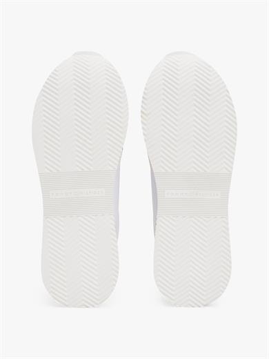Tommy Hilfiger Kadın Yuvarlak Hafif Sert Burun Yumuşak Kalın Taban Ekru Sneaker FW0FW08475-YBL