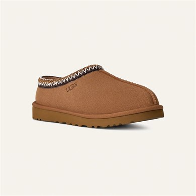 UGG Erkek İşleme Bilek Detaylı İçi Kürklü Süet Taba Terlik 1174671-CHESTNUT