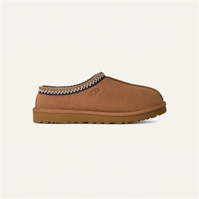 UGG Erkek İşleme Bilek Detaylı İçi Kürklü Süet Taba Terlik 1174671-CHESTNUT