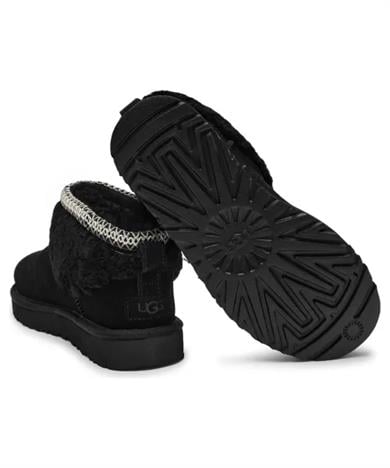 UGG Kadın Bileği Kürk Şık Detaylı Yüksek Taban Siyah Bot & Bootie 1158263-BLACK