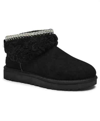 UGG UGG Kadın Bileği Kürk Şık Detaylı Yüksek Taban Siyah Bot & Bootie 1158263-BLACK