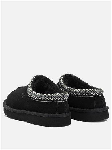 UGG Kadın İşleme Bilek Detaylı İçi Kürklü Süet Siyah Terlik 1174470-BLACK