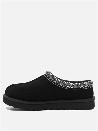 UGG Kadın İşleme Bilek Detaylı İçi Kürklü Süet Siyah Terlik 1174470-BLACK