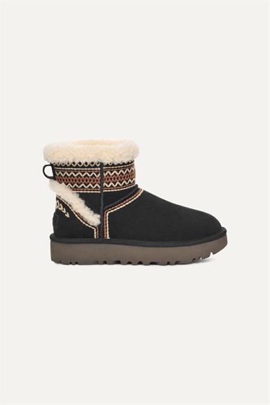 UGG Kadın Platform Tabanlı Kürk Detaylı Rahat SİYAH Bot & Bootie 1158281-SİYAH