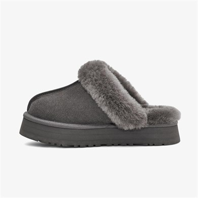 UGG Kadın Rahat Yastık Tabanlı EVA Dış Tabanlı %100 Hakiki Süet Deri Antrasit Bot & Bootie 1122550-CHARCOAL