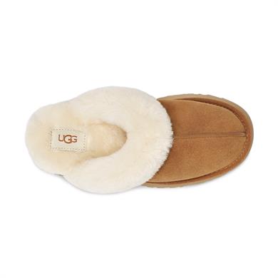 UGG Kadın Rahat Yastık Tabanlı EVA Dış Tabanlı %100 Hakiki Süet Deri Taba Terlik 1122550-CHESTNUT