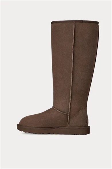 UGG Kadın Süet Dış Yüzeyli İçi Doğal Yünlü Logo Kabartmalı Yüksek Kahverengi Bot & Bootie 1182132-DUSTDCCA