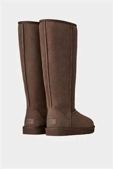 UGG Kadın Süet Dış Yüzeyli İçi Doğal Yünlü Logo Kabartmalı Yüksek Kahverengi Bot & Bootie 1182132-DUSTDCCA