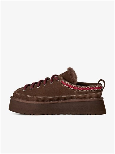 UGG Kadın Süet Dış Yüzeyli İçi Yünlü Bileği İşleme Desenli Platform Eva Tabanlı Koyu Kahve Bot & Bootie 1180361-BURNTCEDAR