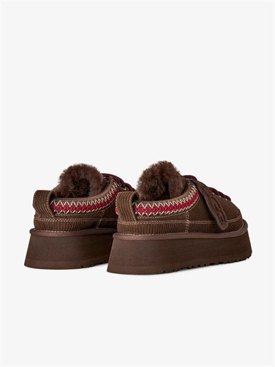 UGG Kadın Süet Dış Yüzeyli İçi Yünlü Bileği İşleme Desenli Platform Eva Tabanlı Koyu Kahve Bot & Bootie 1180361-BURNTCEDAR