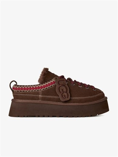 UGG Kadın Süet Dış Yüzeyli İçi Yünlü Bileği İşleme Desenli Platform Eva Tabanlı Koyu Kahve Bot & Bootie 1180361-BURNTCEDAR