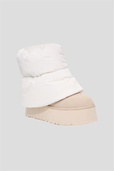 UGG Kadın Süet Topuk Dolgu Neopren Gövde Boğaz Kısmı Çorap Geçmeli Ekru Bot & Bootie 1158275-EKRU
