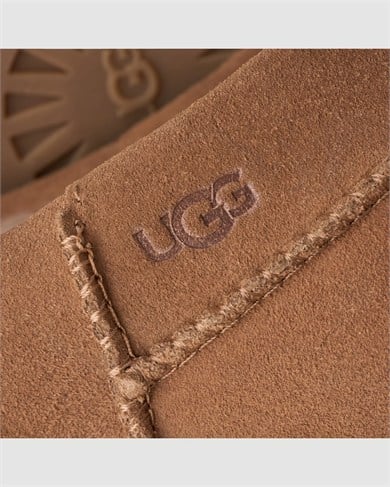 UGG Kadın Süet Yüzey Koyun Postu Astar ve Tabanlıklı Alçak Platform Tabanlı Taba Bot & Bootie 1180254-CHESTNUT