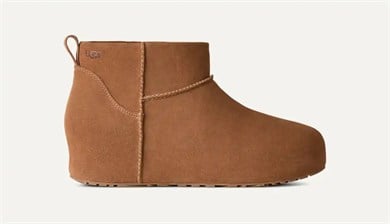 UGG Kadın Süet Yüzey Koyun Postu Astarlı Arka Çekme Kulplu Süet Kaplı Platform Tabanlı Taba Bot & Bootie 1180412-CHESTNUT