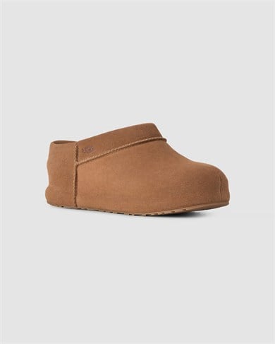 UGG Kadın Süet Yüzey Koyun Postu Astar ve Tabanlıklı Alçak Platform Tabanlı Taba Bot & Bootie 1180254-CHESTNUT