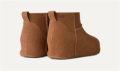 UGG Kadın Süet Yüzey Koyun Postu Astarlı Arka Çekme Kulplu Süet Kaplı Platform Tabanlı Taba Bot & Bootie 1180412-CHESTNUT