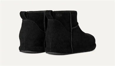 UGG Kadın Süet Yüzey Koyun Postu Astarlı Arka Çekme Kulplu Süet Kaplı Platform Tabanlı Siyah Bot & Bootie 1180412-BLACK