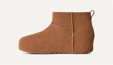 UGG Kadın Süet Yüzey Koyun Postu Astarlı Arka Çekme Kulplu Süet Kaplı Platform Tabanlı Taba Bot & Bootie 1180412-CHESTNUT