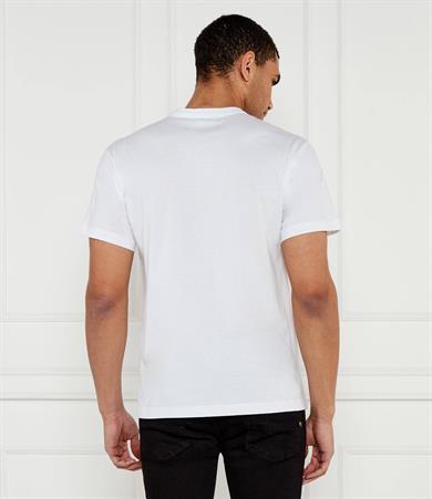 Versace Erkek Bisiklet Yaka Kısa Kol Versace Yazı ve Desenli Beyaz T-Shirt 78GAHE07CJ00E-003