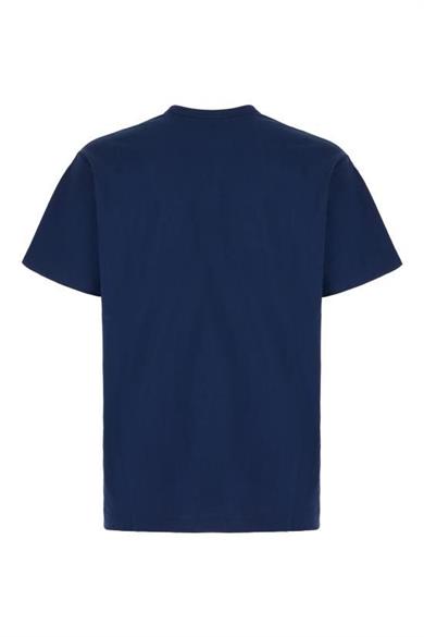 Versace Erkek Bisiklet Yaka Kısa Kol Versace Yazı ve Desenli Lacivert T-Shirt 78GAHE07CJ00E-283
