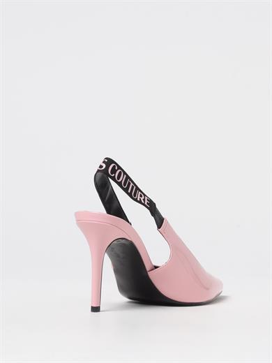 Versace Kadın Elastik Logo Baskılı Sivri Burunlu Pembe Klasik Topuklu Ayakkabı 78VA3S52ZS190-489