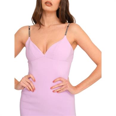 Versace Kadın İnce Askılı Pamuklu Lila Elbise 72HAO942 N0103-302