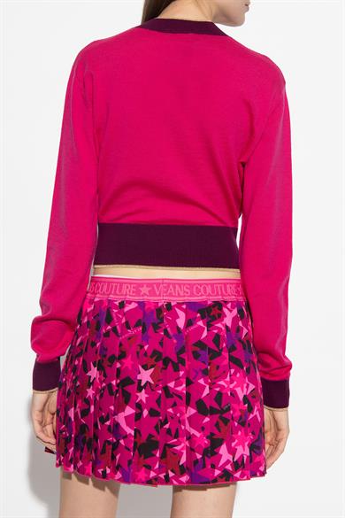 Versace Kadın Logolu Günlük Kullanım Uzun Kollu Pembe Kazak 75HAFM21 CM01A-455