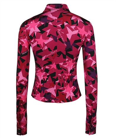 Versace Kadın Marka Logolu Uzun Kollu Slim Fit Pembe Gömlek 75HAL213 JS213-455